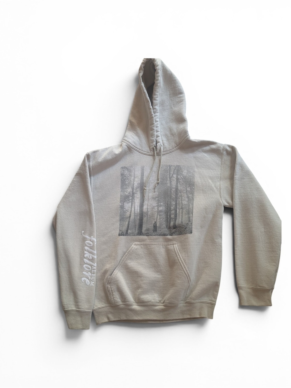 Taylor Swift Folklore In The Trees Hoodie Beige Sand Album Cover Graphic